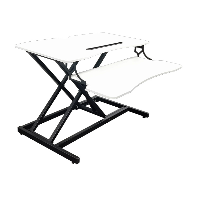 RXD1-2 Med tastaturbakke Monitor Riser Chipboard Desktop Pneumatisk højdejusterbare stående skrivebordskonvertere